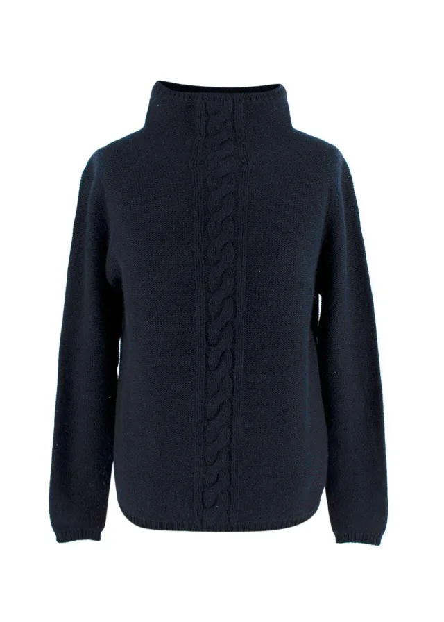 'S Max Mara Navy Turtleneck Cashmere Sweater in Navy Cashmere from HEWI