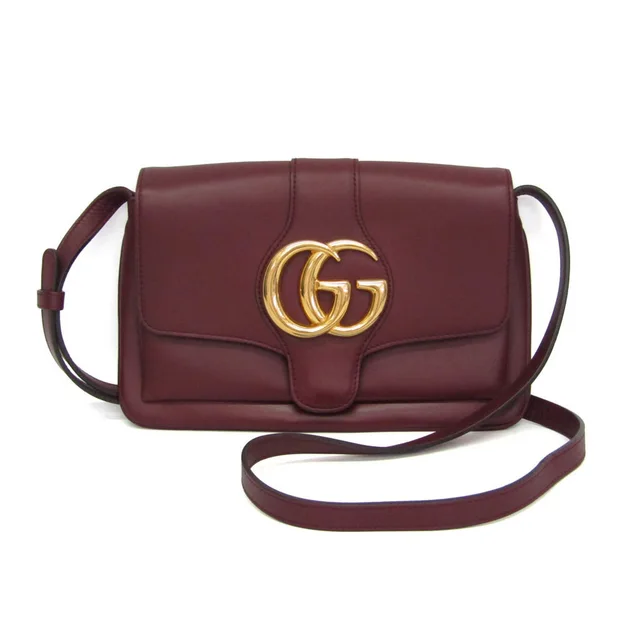 Gucci GG Marmont Ally 550129 Women's Leather Shoulder Bag Bordeaux in Bordeaux Leather from Elady