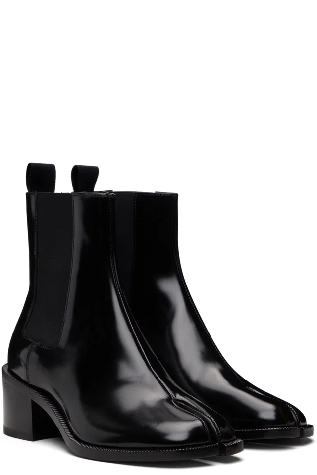 Maison Margiela Black Tabi City Chelsea Boots, photo 4 of 5 from SSENSE
