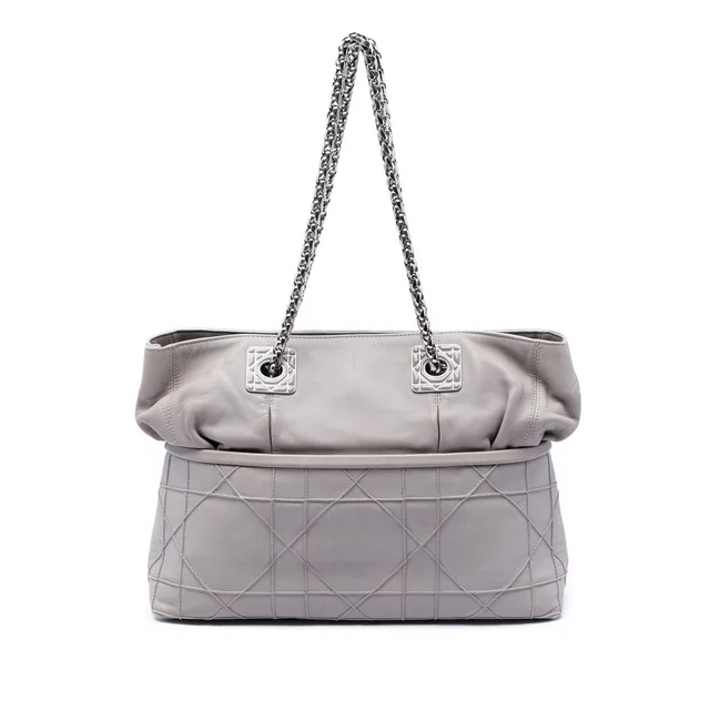 Gray Dior Lambskin Cannage Granville Chain Tote in Grey Lambskin from Designer Revival, photo 1 of 1