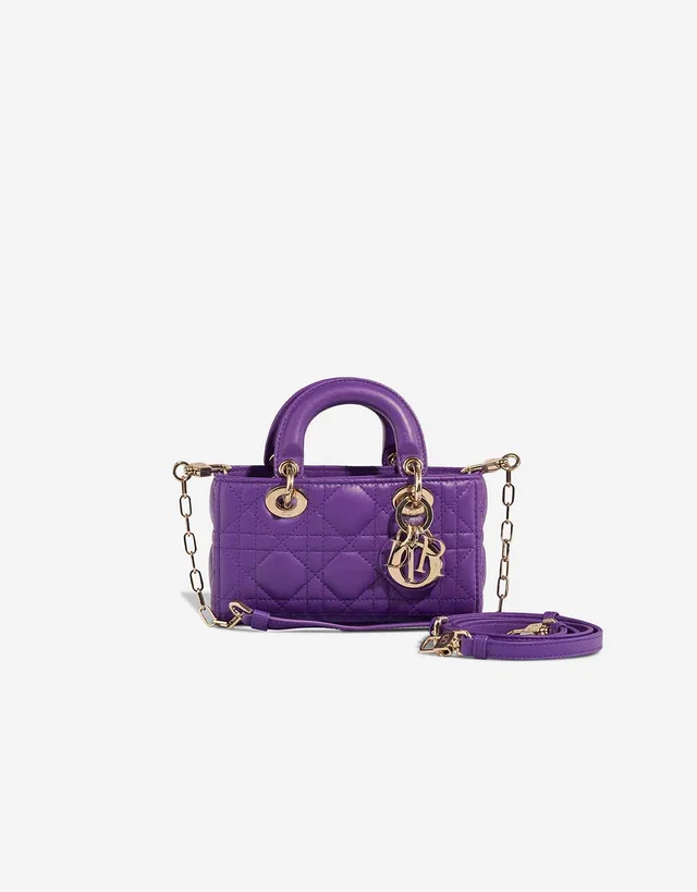 Dior Lady D-Joy Micro Lamb Purple in Violet Lambskin from SACLÀB