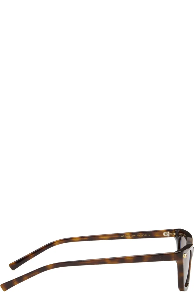 Gucci Brown Cat Eye Frame Sunglasses, photo 2 of 4 from SSENSE