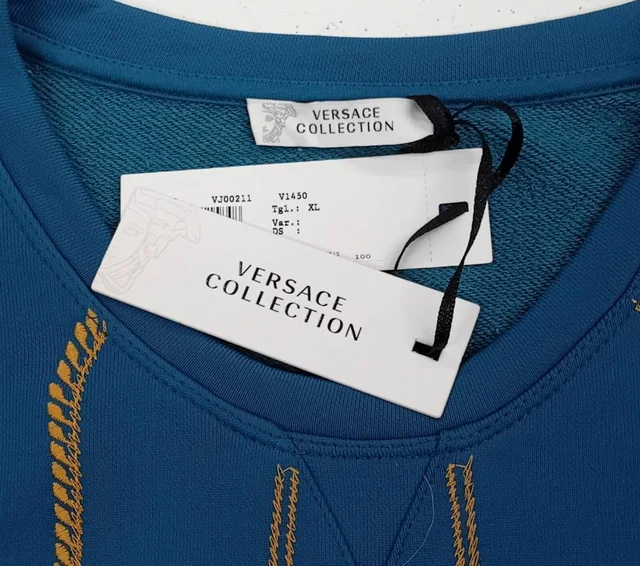 Versace Sweatshirt Blue Size: XL in Blue Cotton from Oxfam Online Shop, photo 2 of 2