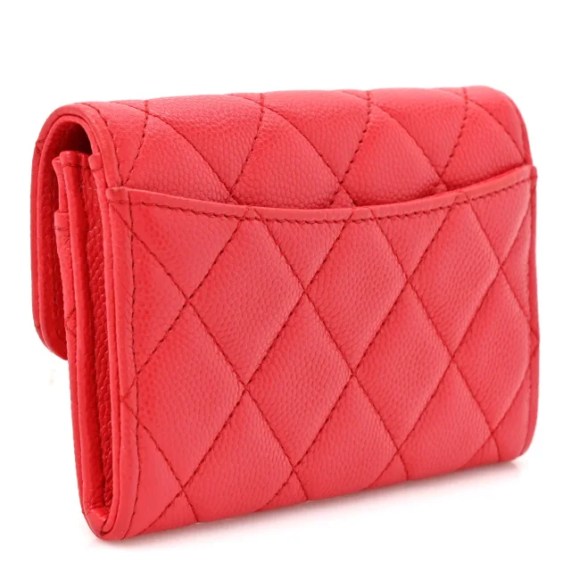 Chanel Caviar Quilted Flap Card Holder Wallet Red in Red Caviar leather from FASHIONPHILE, photo 3 of 8