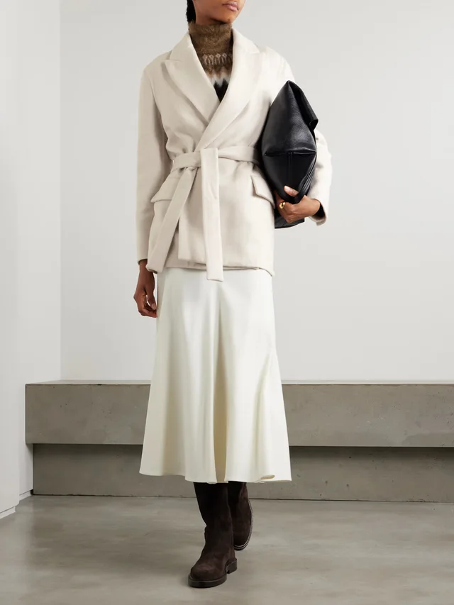 BRUNELLO CUCINELLI Belted wool blazer in White, photo 2 of 2 from NET-A-PORTER (Canada)