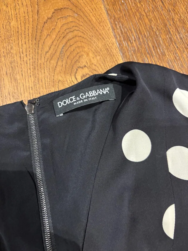 Dolce & Gabbana Black and white Silk Day dress in Black Silk from HEWI
