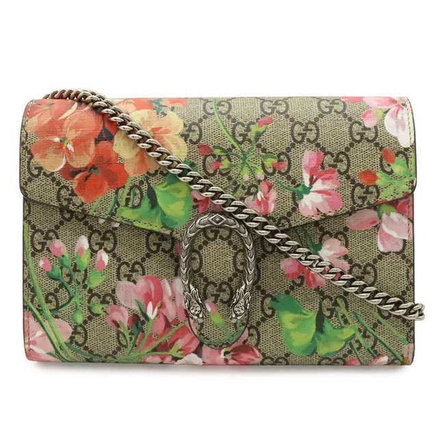 Gucci Dionysus GG Blue Musu Chain Wallet Shoulder Bag Pochette 2-Way Clutch in Blue Coated canvas from The Reluxe