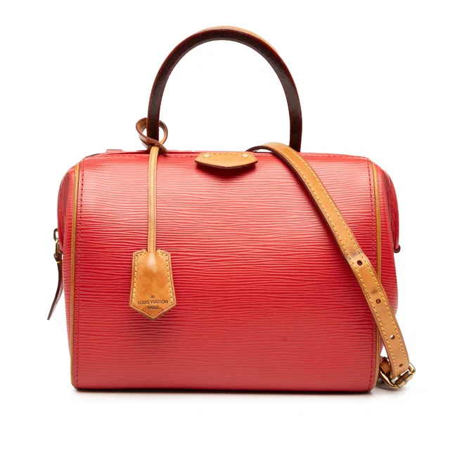 Red Louis Vuitton Epi Doc BB Satchel in Red Leather from Designer Revival