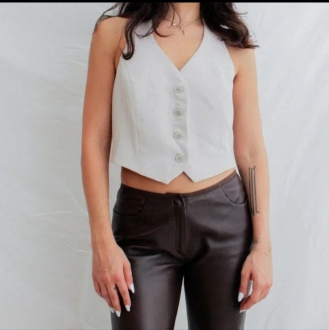 Christian Lacroix Vest Crop Tank Top in blue from Poshmark