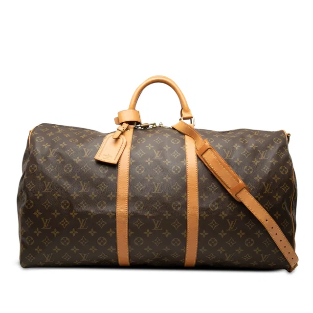 Brown Louis Vuitton Monogram Keepall Bandouliere 60 Travel Bag in Brown Coated canvas from Designer Revival