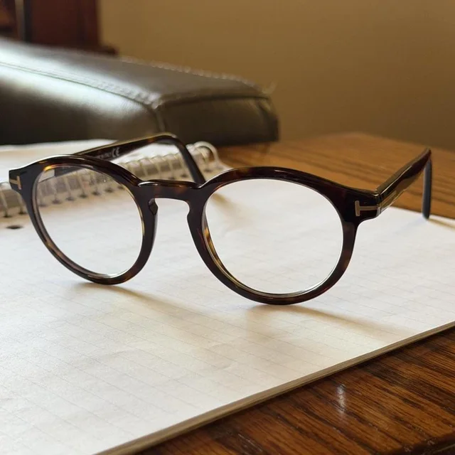 Tom Ford Men's Round Sunglasses - Brown in red|brown from Depop, photo 1 of 1