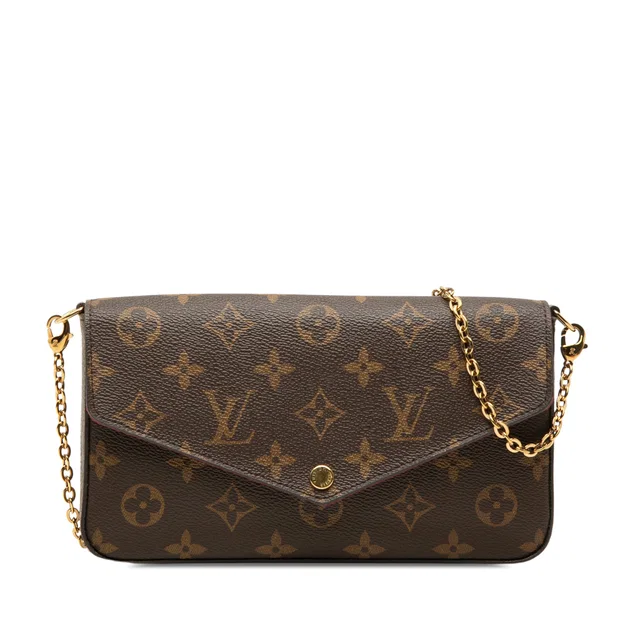 Brown Louis Vuitton Monogram Pochette Felicie Crossbody Bag in Brown Coated canvas from Designer Revival