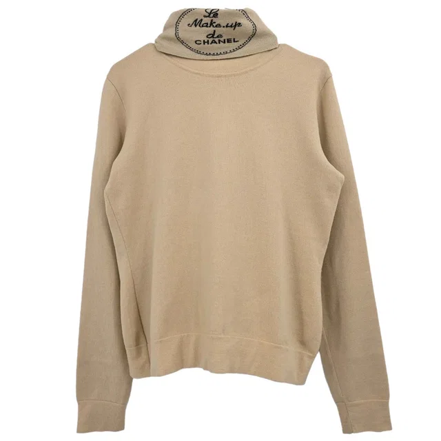 Chanel 2004 Turtleneck Sweater Knit Top Beige #42 in Beige Cashmere from AMORE Vintage Tokyo
