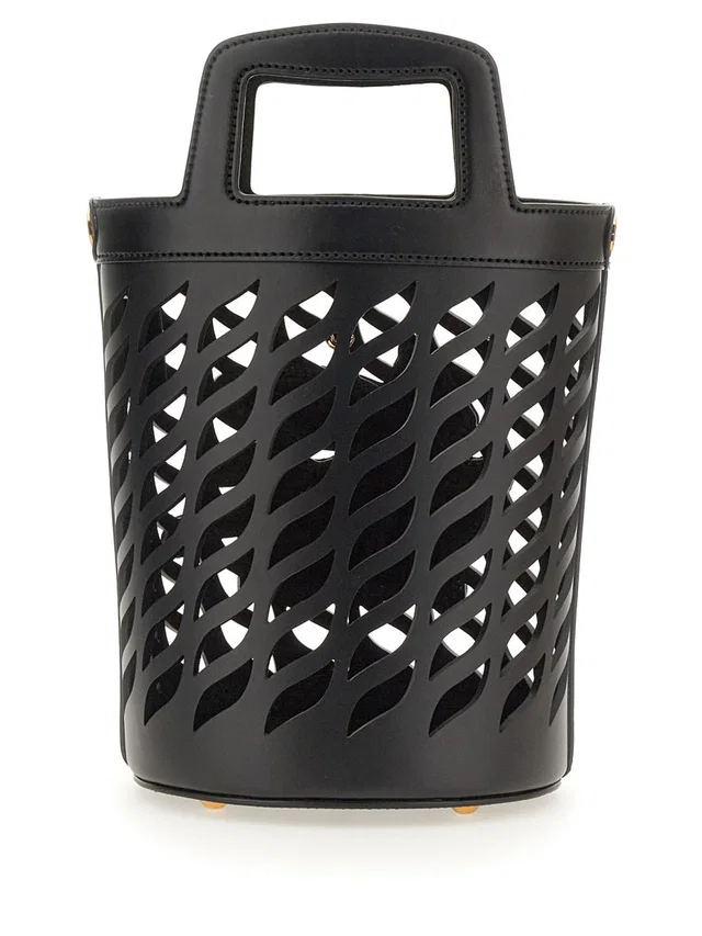 Etro Coffee Shoulder Bag — Black Leather in Black Leather from HEWI