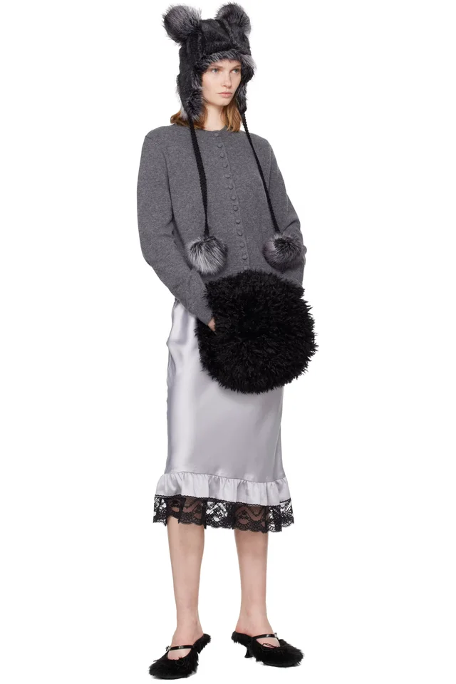 Anna Sui SSENSE Exclusive Black Faux-Fur Muff Hand Warmer, photo 3 of 3 from SSENSE