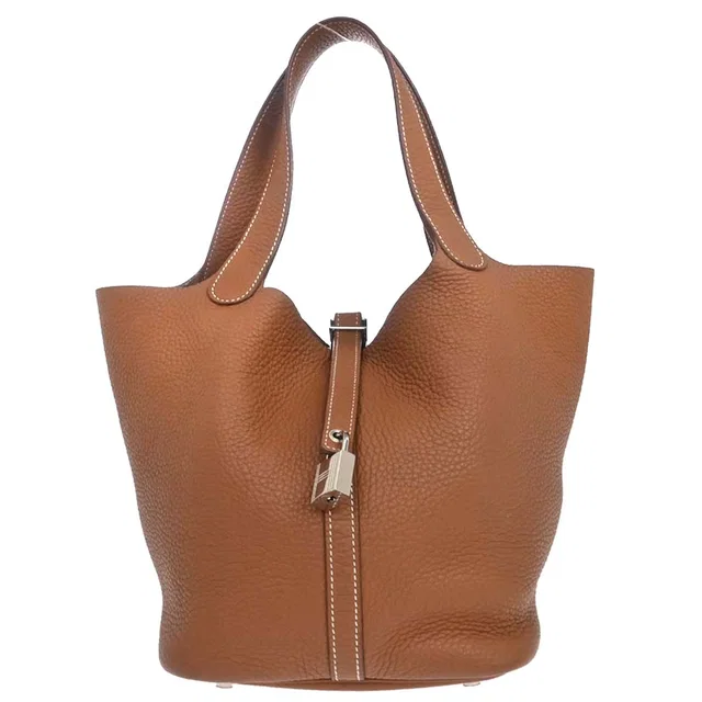 Hermès 2016 Gold Taurillon Clemence Picotin Lock 22 MM Handbag in Gold Clemence leather from AMORE Vintage Tokyo
