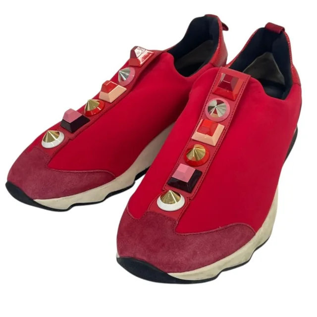 Fendi Rainbow Studded Neoprene Sneakers from The Reluxe