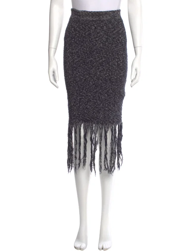 SIMKHAI Tweed Pattern Midi Length Skirt in blue Tweed from The RealReal