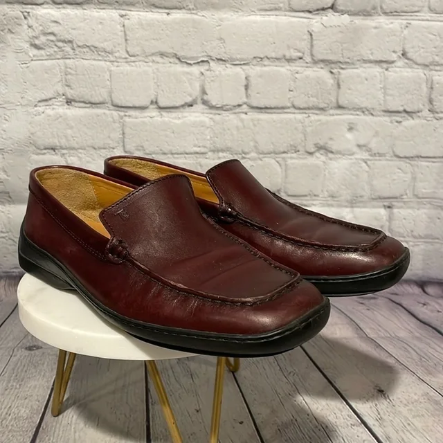 Tod's Burgundy Leather Loafers Women’s Size 712 Italian Designer Flats in red|brown Leather from Poshmark