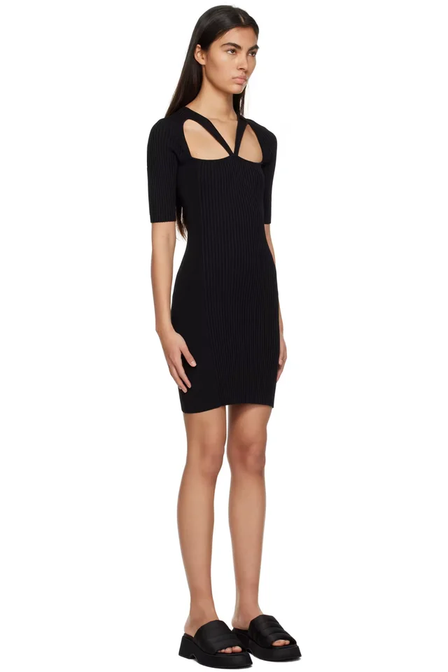 GANNI Black Cutout Minidress, photo 2 of 4 from SSENSE