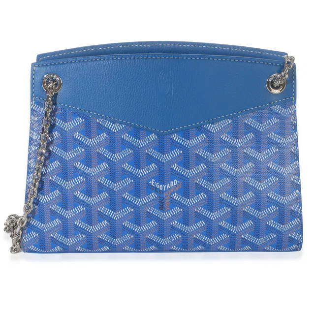 Goyard Blue Goyardine Canvas Mini Rouette Structure Handbag in Blue Canvas from HEWI
