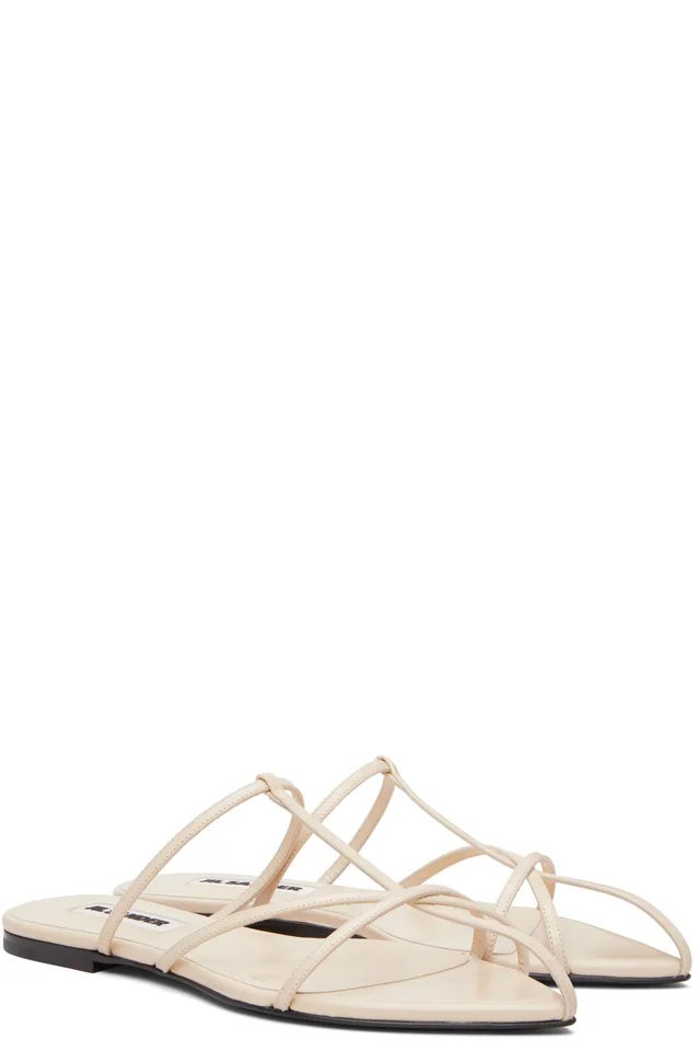 Jil Sander Off-White Cage Flat Sandals, photo 4 of 5 from SSENSE