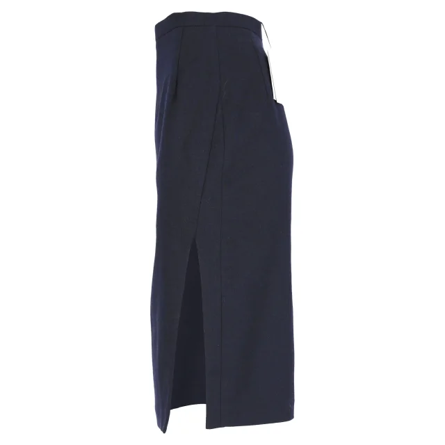 Altuzarra Side-Slit Midi Pencil Skirt in Navy Blue Wool in Blue, photo 2 of 6 from ShopSimon