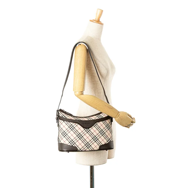 Beige Burberry Nova Check Canvas Shoulder Bag in Beige Canvas from Designer Revival, photo 12 of 13