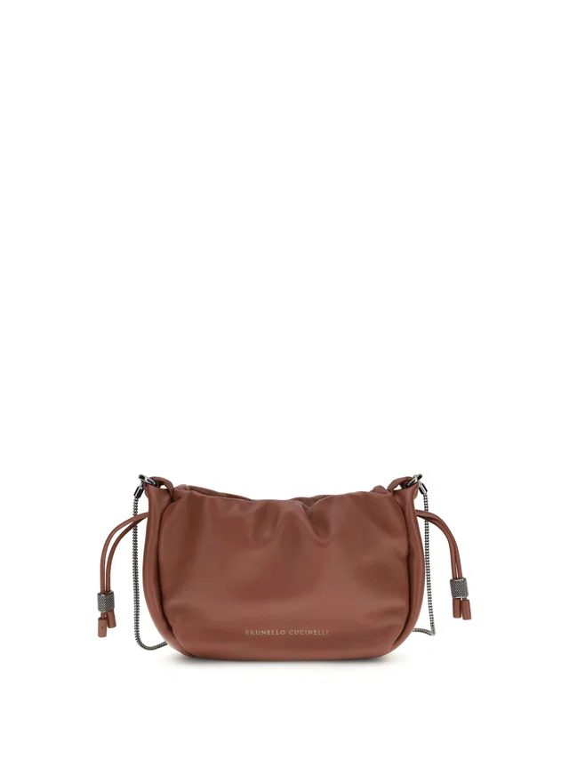 Brunello Cucinelli Bucket Mellow Shoulder Bag — Brown Calf Leather Bos Taurus in Brown Calfskin from HEWI