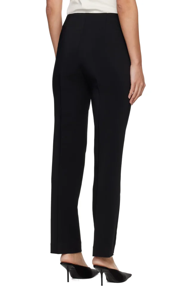 Róhe Black Cigarette Leg Trousers, photo 3 of 4 from SSENSE