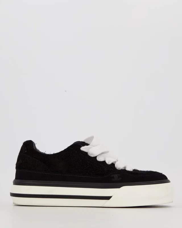 Chanel Black Suede Trainers with CC Logo Detail Size EU 37 in Black Suede from Sellier