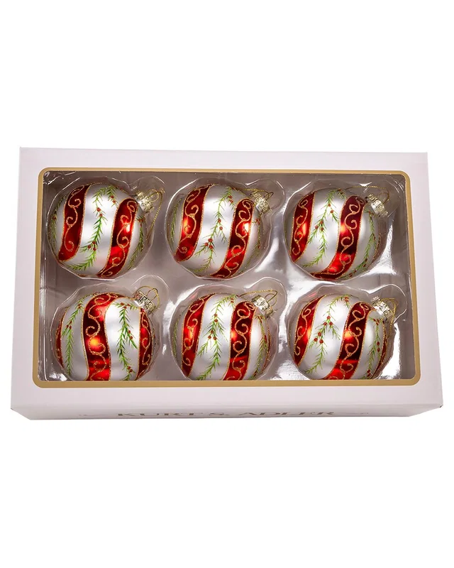 Kurt Adler Red and White Holly Ornament Set of 6, image 1 of 1 from Rue La La
