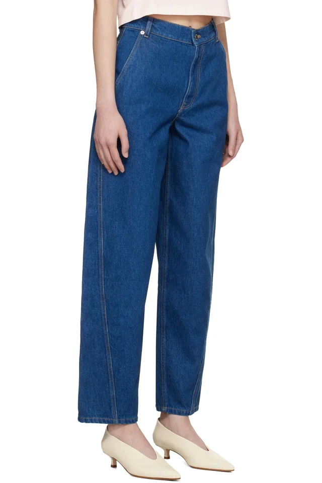 Maison Kitsuné Blue Tapered Jeans, photo 2 of 4 from SSENSE