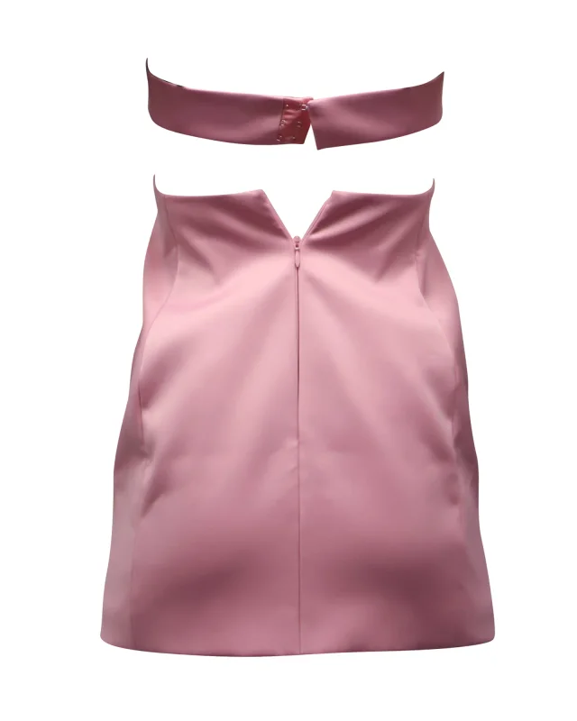 alexanderwang Alexander Wang Cutout Mini Dress with Charms in Light Pink Polyester in Pink, photo 4 of 6 from ShopSimon