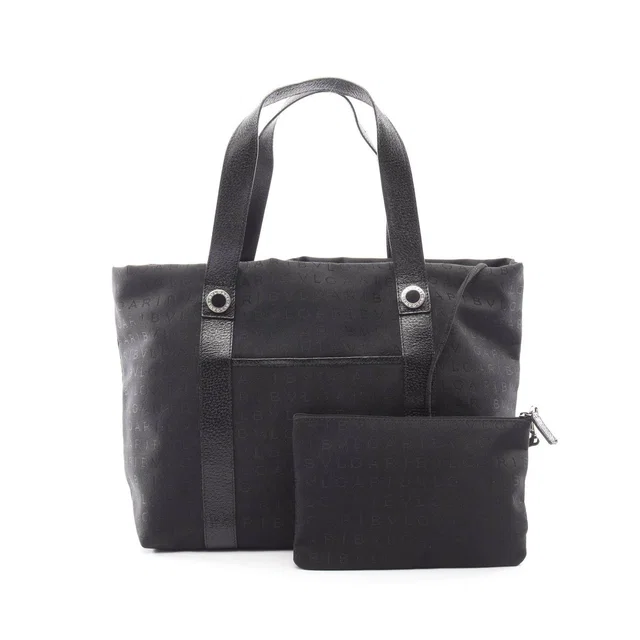 Bvlgari Logo Mania Canvas Leather Tote Bag in Canvas from LuxUness