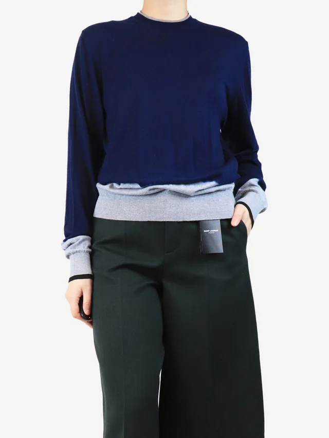 Lanvin Blue tie dye wool jumper - size L in Blue Wool from Sign of the Times, photo 2 of 2