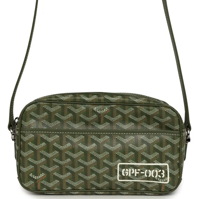 Goyard Goyardine Khaki Cap Vert PM Bag Palladium Hardware in Green Calfskin from Madison Avenue Couture