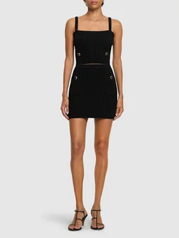 Alessandra Rich Crop top with applied details in 100% Wool, photo 2 of 5 from LUISAVIAROMA