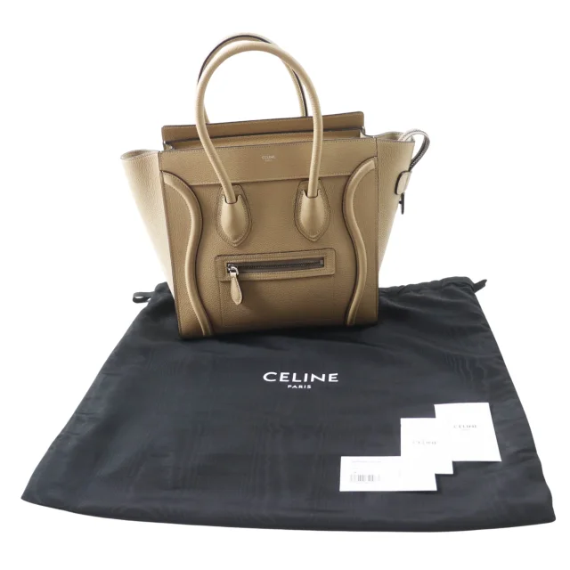 Celine Micro Drummed Calfskin Luggage Tote in neutral|white Calfskin from Her-Age, photo 12 of 12