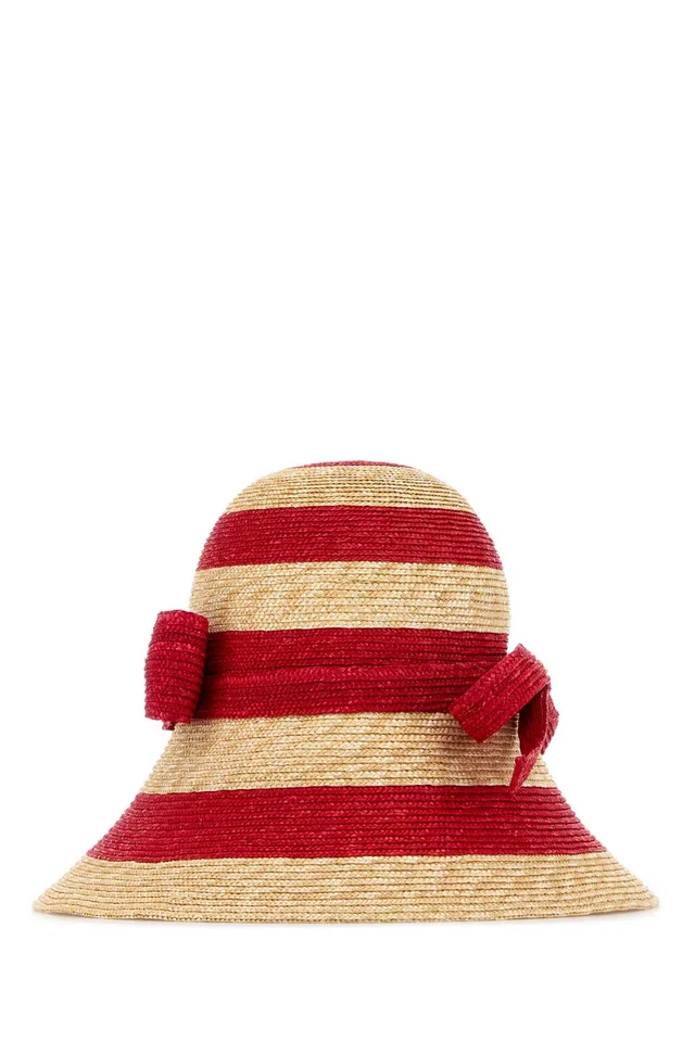 Valentino Garavani Bucket Hat — Red Exterior: Raffia in Red Raffia from HEWI