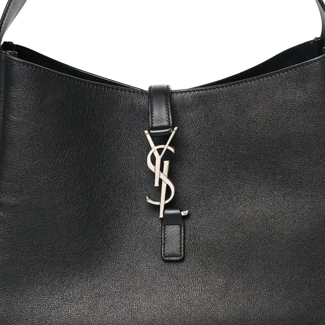 Saint Laurent Supple Calfskin Large Le 5 A 7 Soft Hobo Black in Black Calfskin from FASHIONPHILE, photo 7 of 9