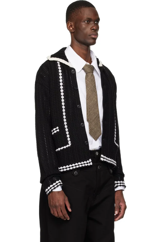Andersson Bell Black New Fantasia Collar Cardigan, photo 2 of 4 from SSENSE