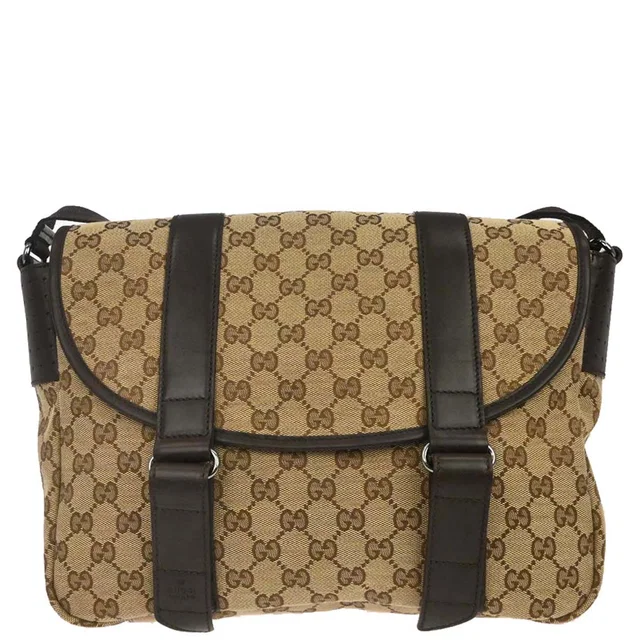 Gucci Beige Canvas GG Shoulder Bag in Beige Canvas from AMORE Vintage Tokyo