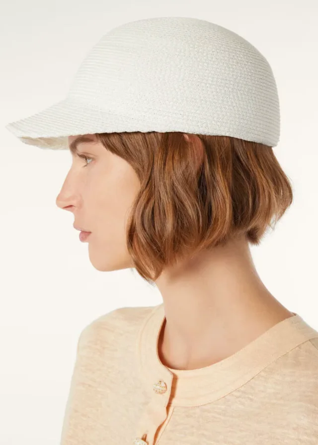 Loro Piana White Eirin Baseball Hat in Textile Paper Size L in White from Sellier, photo 2 of 7