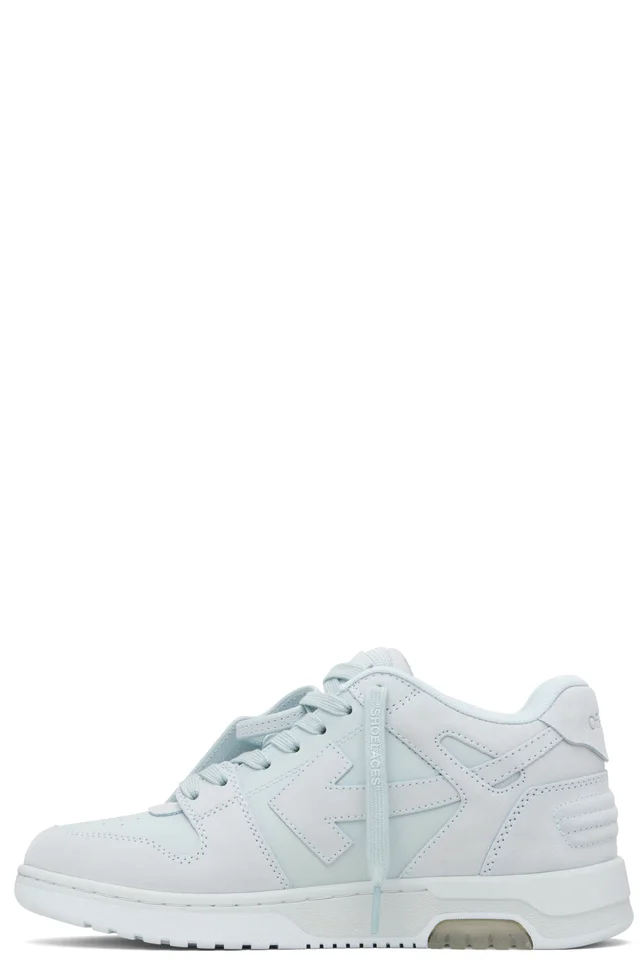 Off-White Blue 'Out Of Office' Calf & Suede Sneakers, photo 3 of 5 from SSENSE