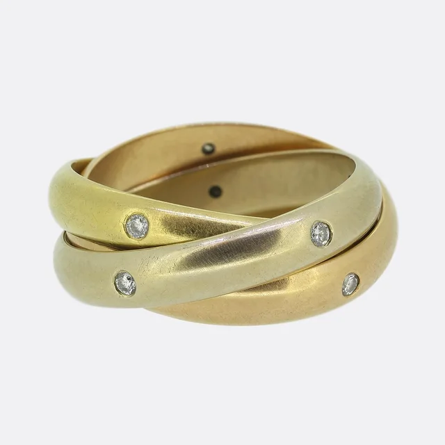 Cartier Diamond Trinity Band Ring Size N (54) from The Vintage Jeweller