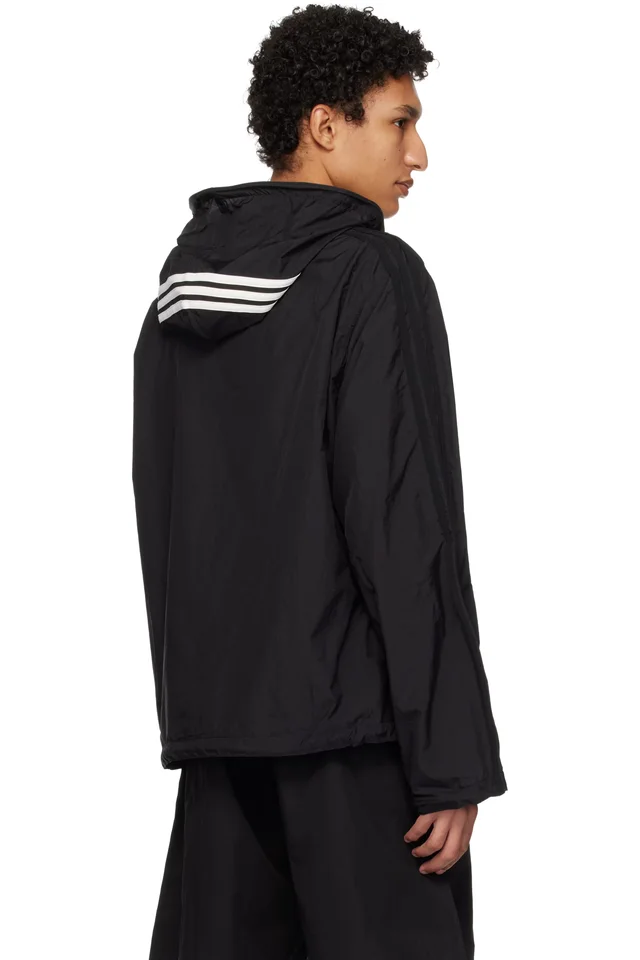 Y-3 Black Nylon Wired 3 Stripes Track Jacket, photo 3 of 4 from SSENSE