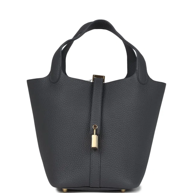 Hermès Picotin Lock 18 Ardoise Clemence Permabrass Hardware in Clemence leather from Madison Avenue Couture