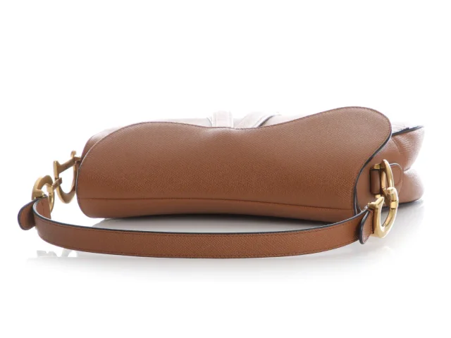 Dior Tan Grained Leather Saddle Bag with Strap in Brown Caviar leather from Ann's Fabulous Finds, photo 7 of 9
