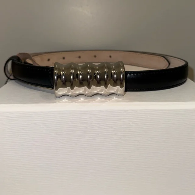 Khaite Julius Small Belt, 80, Silver in silver|black|gray from Poshmark